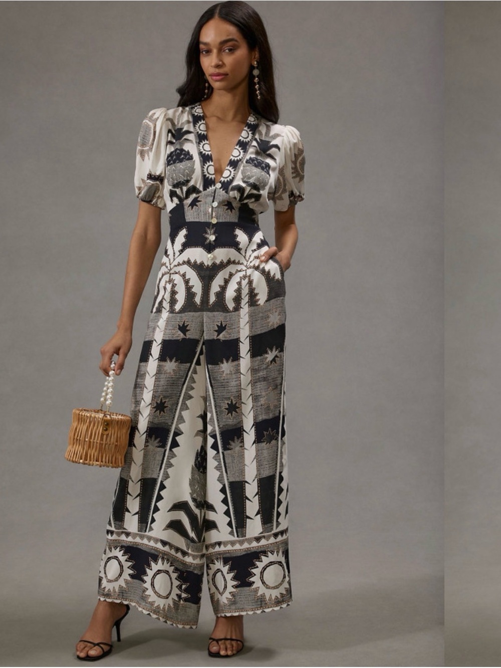 Farm Rio Puff Sleeve Jumpsuit